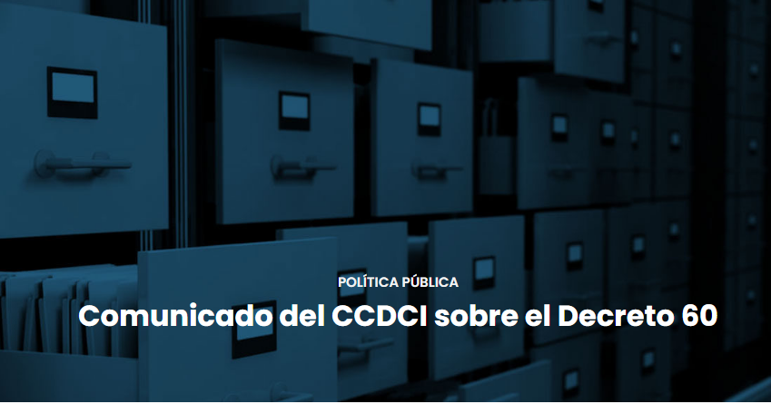 Comunicado del CCDCI sobre el Decreto 60